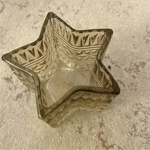 Glass Star Shaped Candle Holder in Smoked Grey / Brown Colour